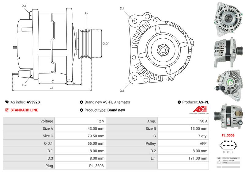 AS-PL A5392S Alternator