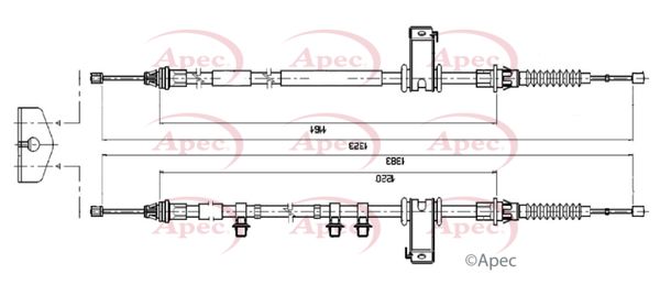 APEC Cable Pull, parking brake CAB1869