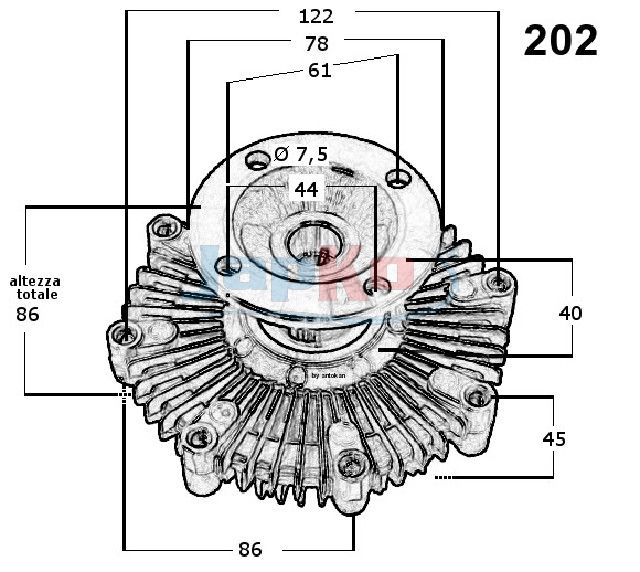 Sidur, radiaatoriventilaator, JAPKO 36202