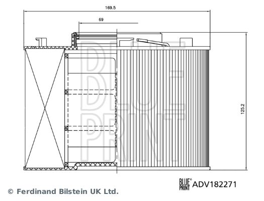 Повітряний фільтр, Blue Print ADV182271