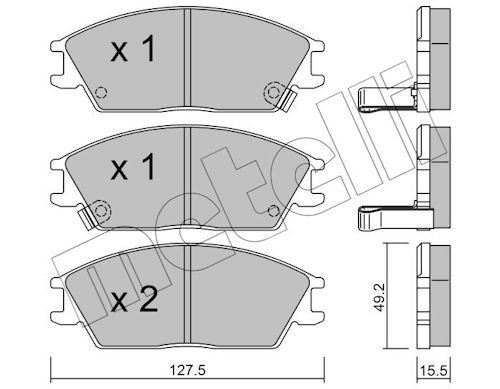комплект спирачно феродо, дискови спирачки METELLI