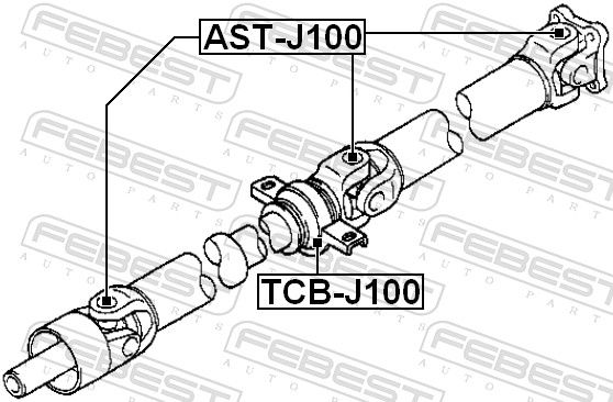 FEBEST TCB-J100 Bearing, propshaft centre bearing