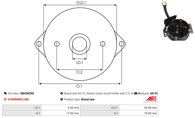 AS-PL SBH3029S Starter Lid, carburettor