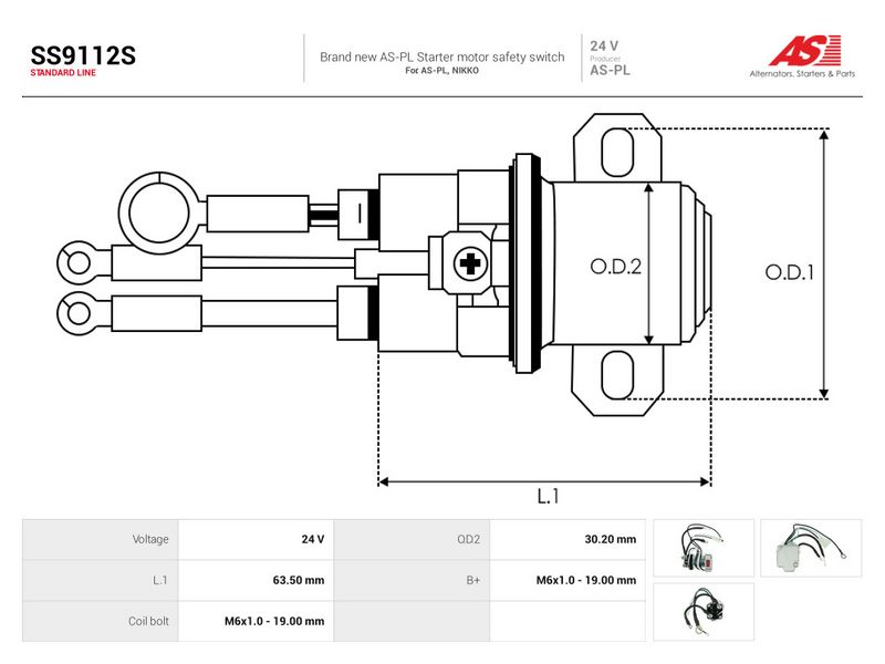 Magnetlülitus, starter, AS-PL SS9112S