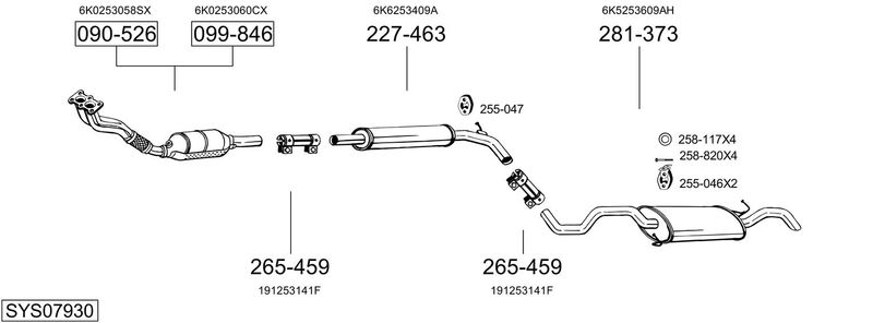 BOSAL kipufogórendszer SYS07930