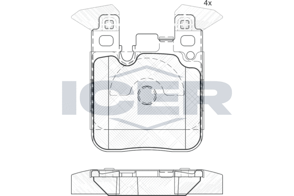 Комплект гальмівних накладок, дискове гальмо, Icer 182092