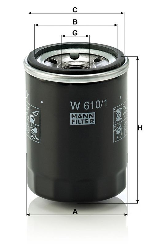Õlifilter, MANN-FILTER W 610, 1
