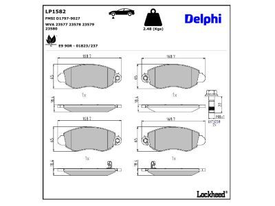 DELPHI LP1582 Brake Pad Set, disc brake
