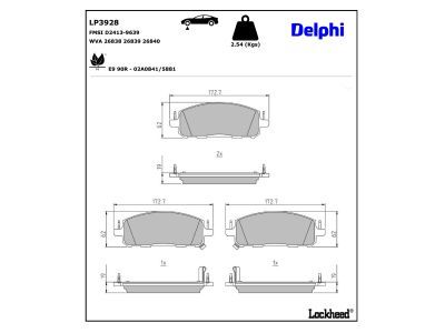DELPHI LP3928 - Brake Pad Set, disc brake