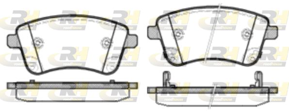 Комплект гальмівних накладок, дискове гальмо, Roadhouse 21435.02