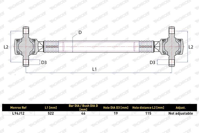 Řídicí páka, zavěšení kol L96J12