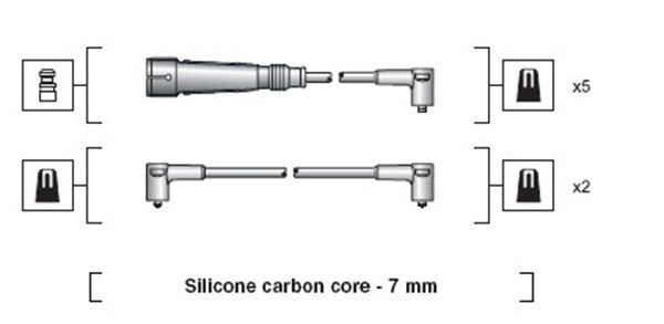 MAGNETI MARELLI Volkswagen дроти високого напруги 7шт. AUDI A100/A200 2,0-2,3 -94