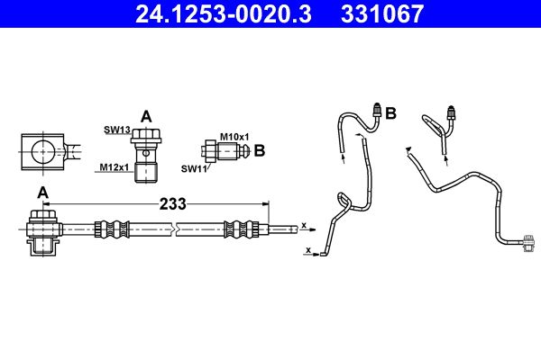 Шлангопровод на A3, Bora, Golf, Leon, New Beetle, Octavia, Roomster, TT, Toledo