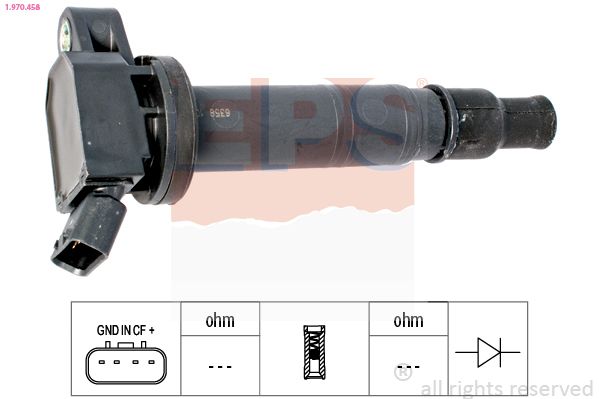 EPS TOYOTA Катушка зажигания Avensis, Camry, RAV 4, 2,0-2,4 00-, Land Cruiser 4,0 03-.