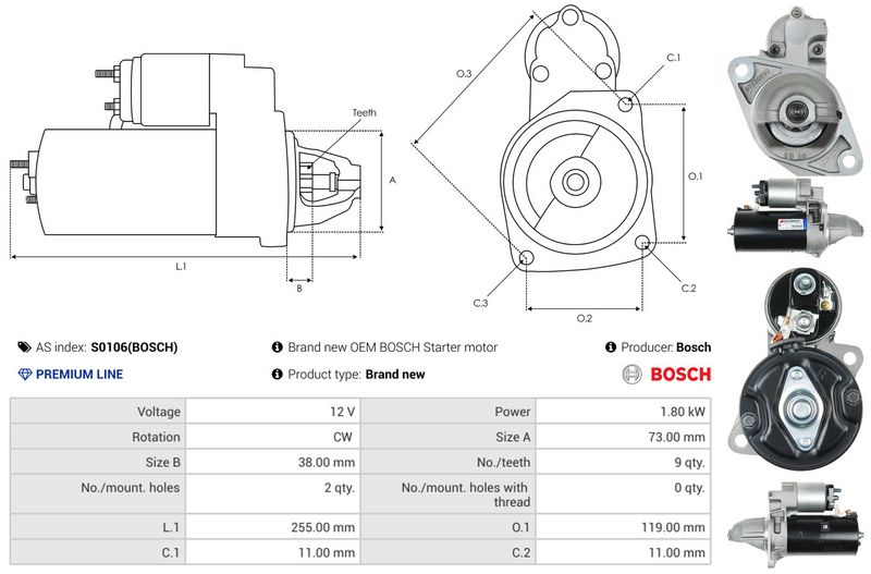 AS-PL S0106(BOSCH) Starter