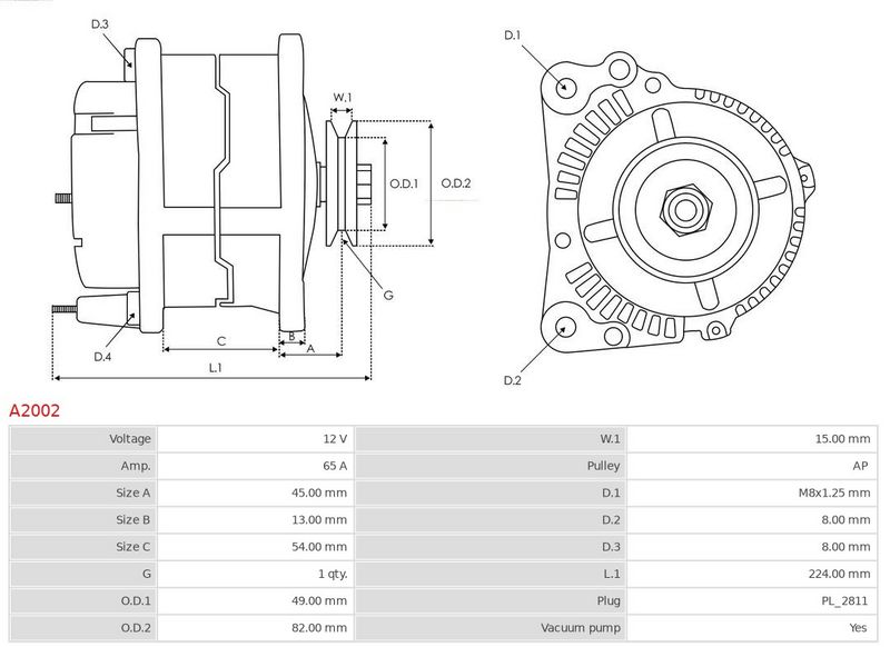 AS-PL A2002 Alternator