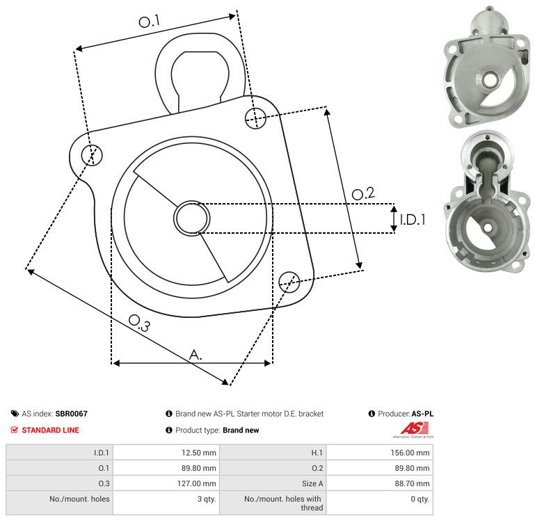 AS-PL SBR0067 Starter Lid, carburettor