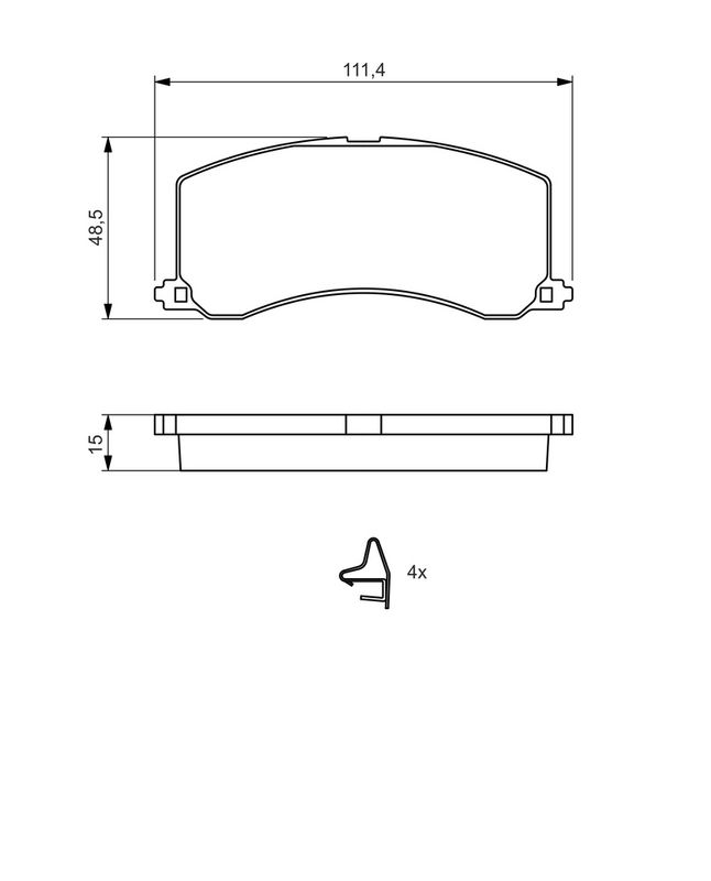 Piduriklotsi komplekt, ketaspidur, BOSCH 0 986 424 465