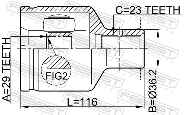 FEBEST 0411-DARH Joint Kit, drive shaft