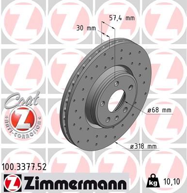 Гальмівний диск, Zimmermann 100.3377.52