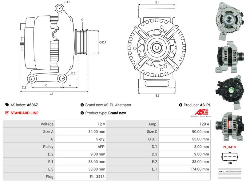 AS-PL A6367 Alternator