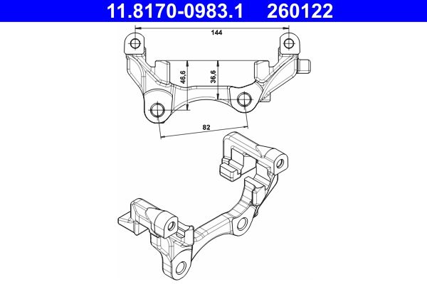 ATE Houder, remklauw 11.8170-0983.1