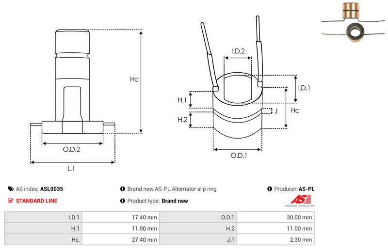 Rõngas, generaator, AS-PL ASL9035
