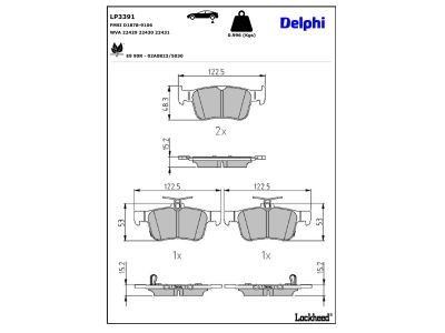 DELPHI LP3391 Brake Pad Set, disc brake