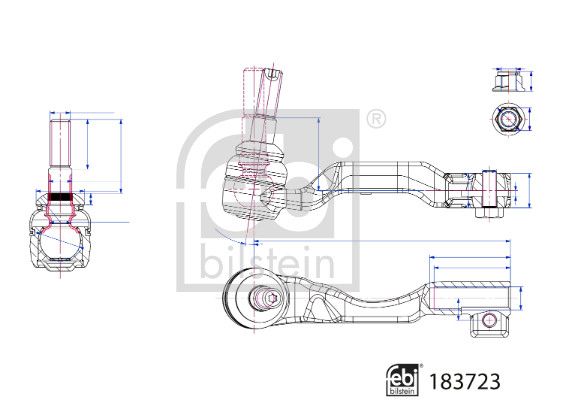 FEBI BILSTEIN 183723 Наконечник тяги руля (L) BMW X5 (G05/F95)/X6 (G06/F96)/X7 (G07) 18- B47/B57/B58