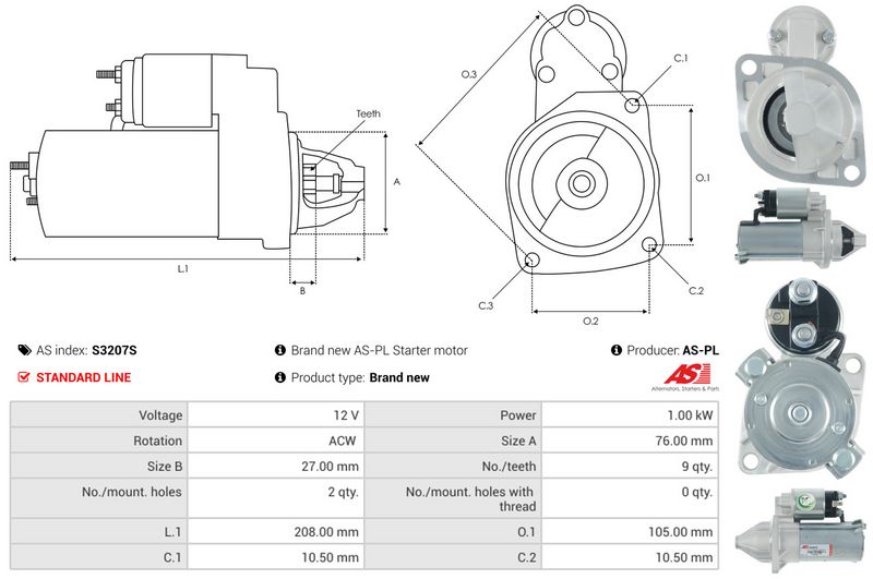Starter, AS-PL S3207S