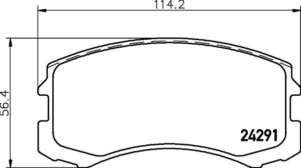 Комплект гальмівних накладок, дискове гальмо, Hella 8DB355013-071