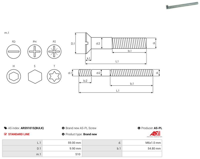 AS-PL ARS9101S(BULK) Repair Set, alternator