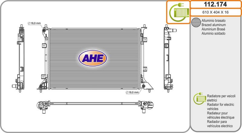 AHE 112.174 - Radiator, engine cooling