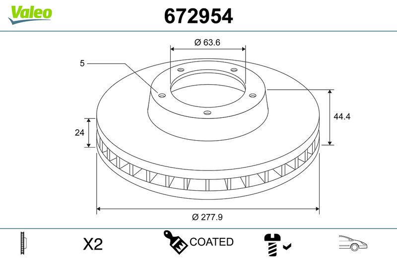 Valeo Brake Disc 672954