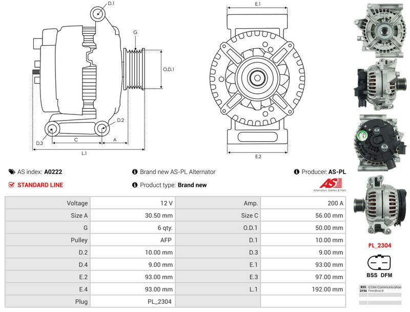 AS-PL A0222 Alternator