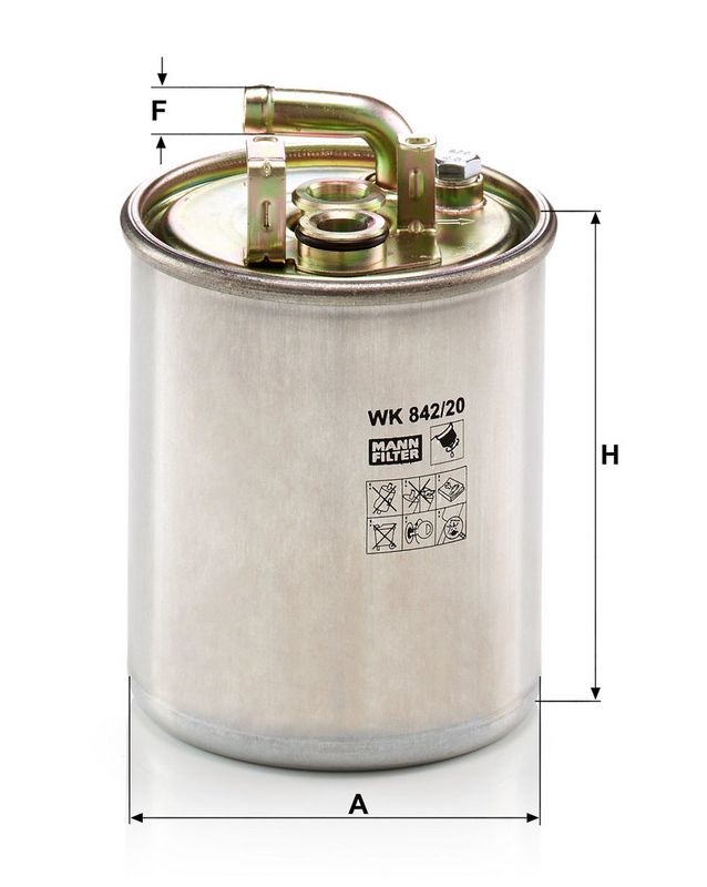 Kütusefilter, MANN-FILTER WK 842, 20