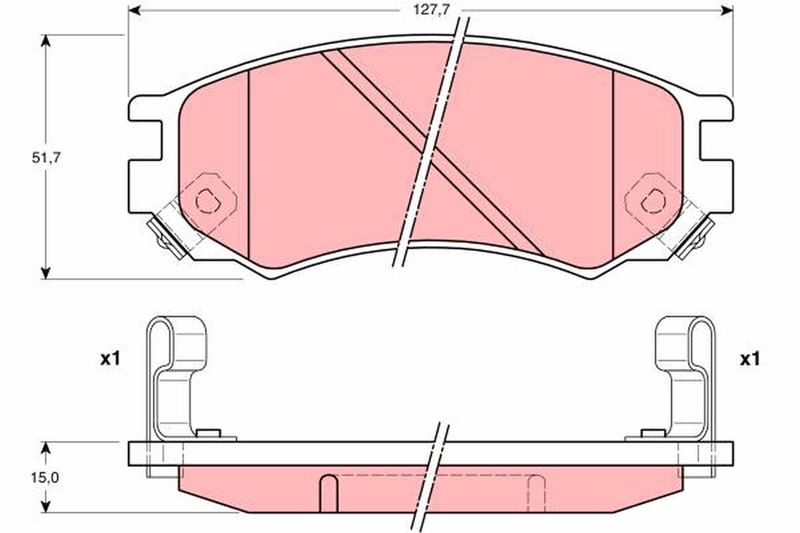 Комплект гальмівних накладок, дискове гальмо, Trw GDB1175