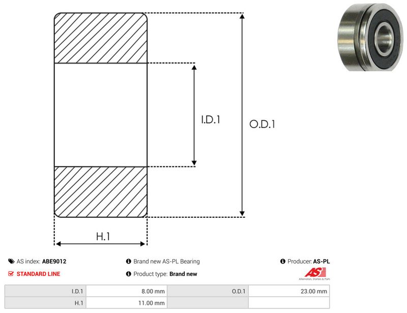 AS-PL ABE9012 Bearing