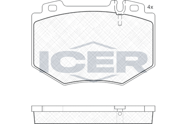 Комплект гальмівних накладок, дискове гальмо, Icer 181538