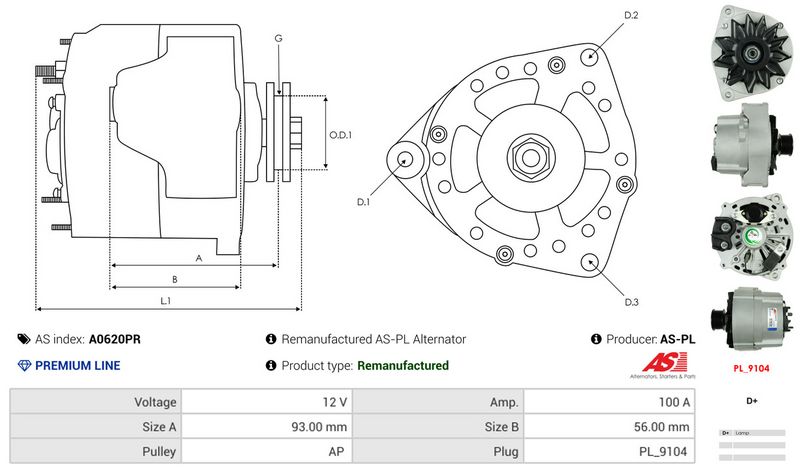 AS-PL A0620PR Alternator