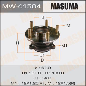 Комплект колісних підшипників, Masuma MW-41504