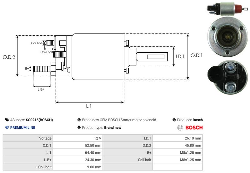 AS-PL SS0215(BOSCH) Solenoid Switch, starter
