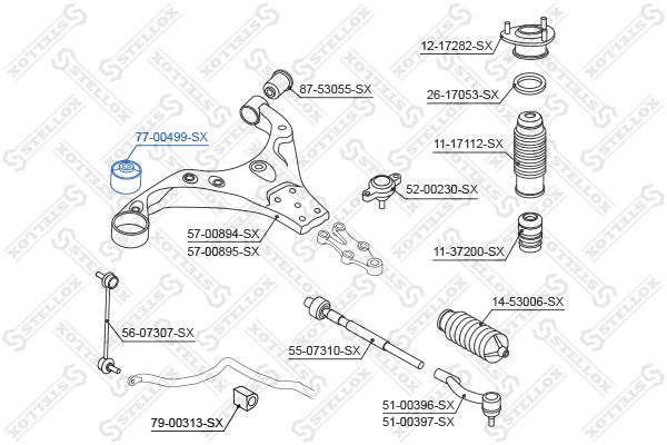 STELLOX 77-00499-SX Mounting, control/trailing arm