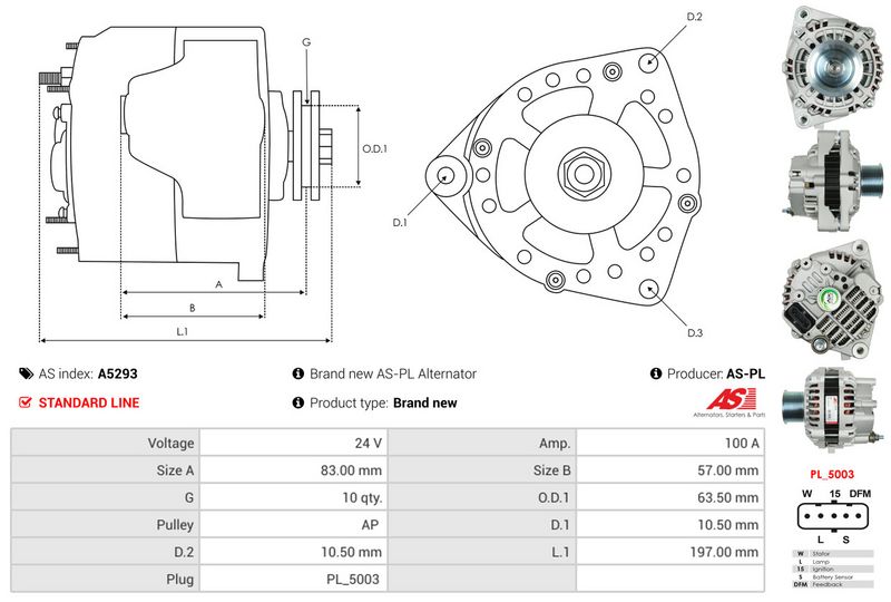 AS-PL A5293 Alternator