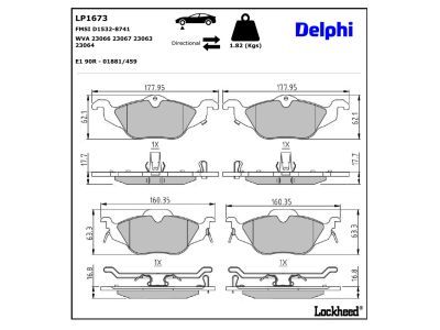 DELPHI LP1673 Brake Pad Set, disc brake