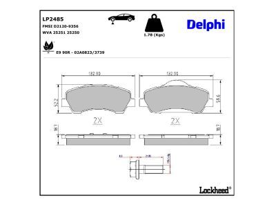 DELPHI LP2485 Brake Pad Set, disc brake