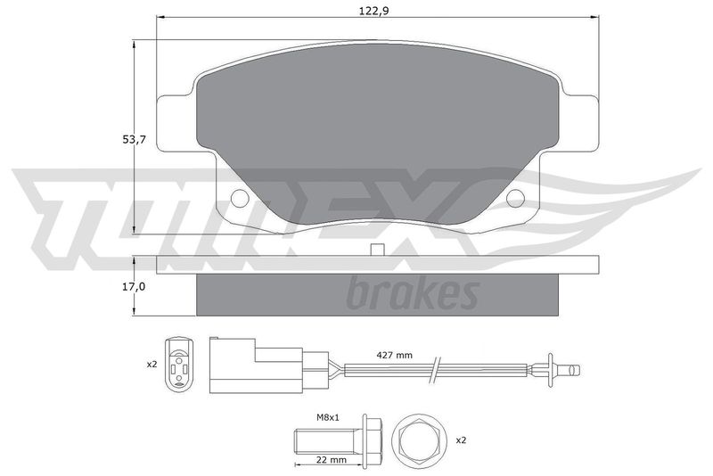 TOMEX Brakes TX 14-75 Stabdžių trinkelių rinkinys, diskinis stabdys