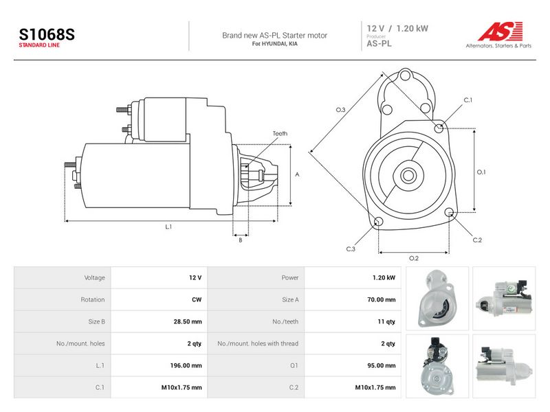 Starter, AS-PL S1068S