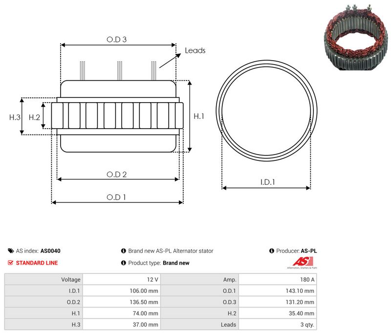 Staator, generaator, AS-PL AS0040