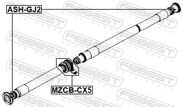 FEBEST MZCB-CX5 Bearing, propshaft centre bearing